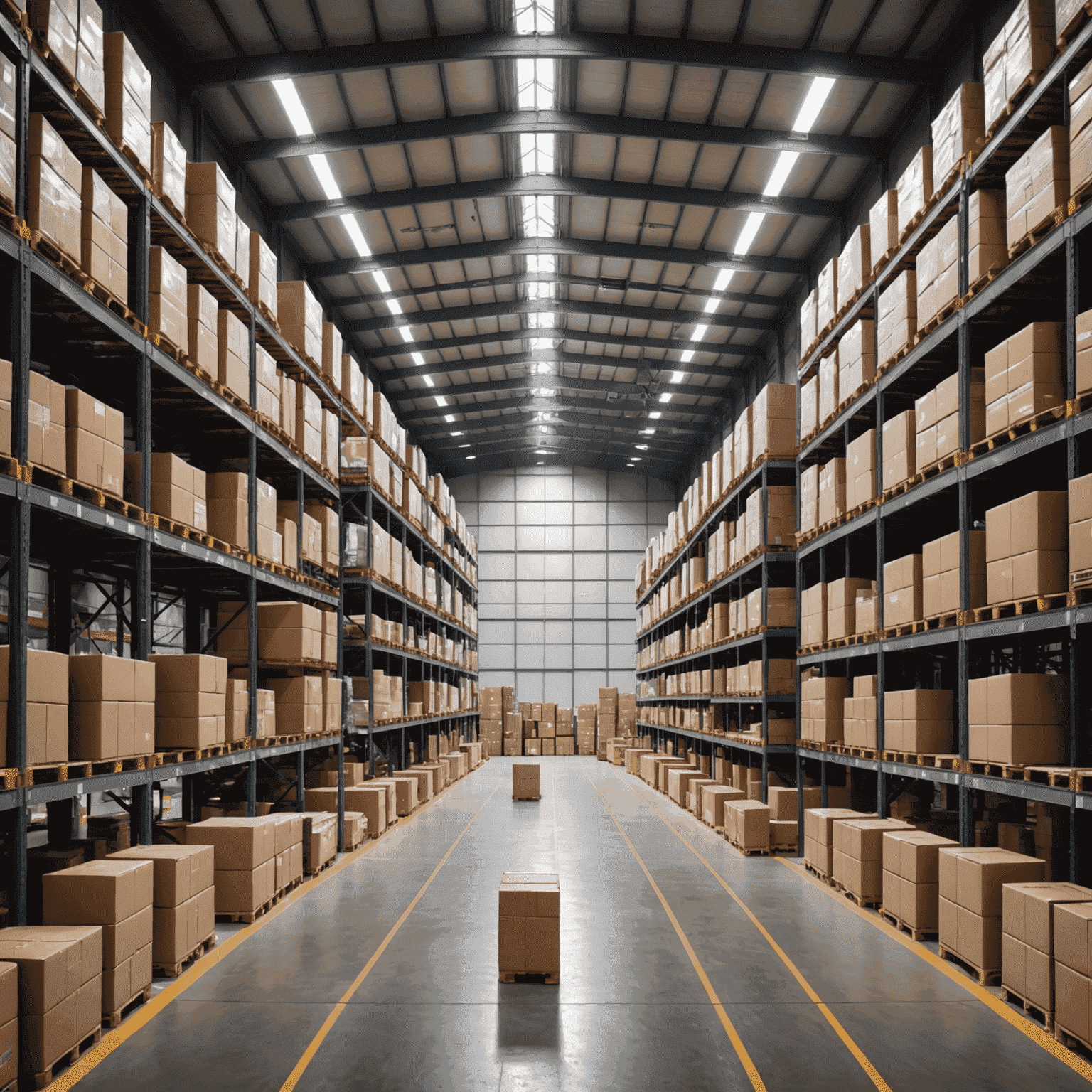 A large e-commerce warehouse with advanced logistics systems
